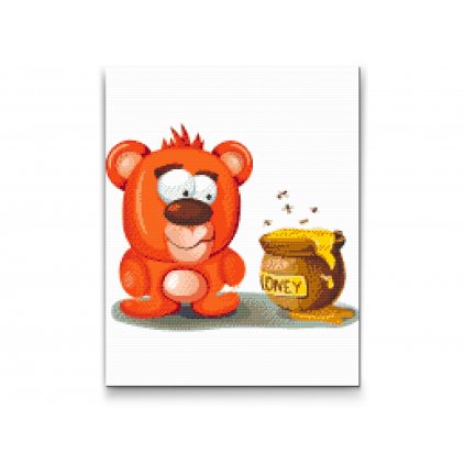Diamond Painting - Teddybär und sein Honig