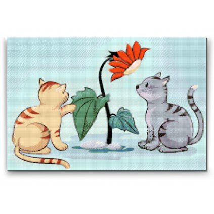 Diamond Painting - Katzen und Blumen