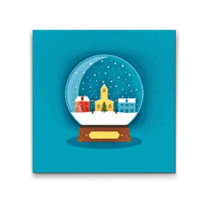 Diamond Painting - Schneekugel - Stadt