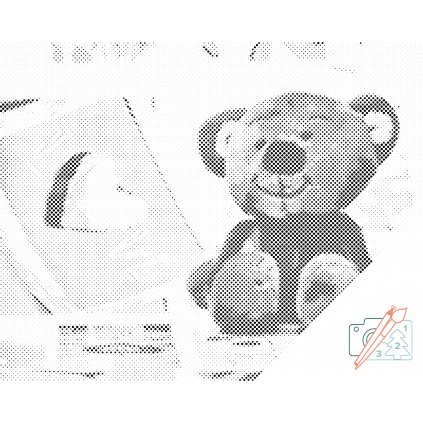 Punktmalerei - Teddybär Love