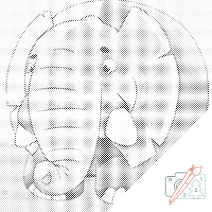 Punktmalerei - Runder Elefant