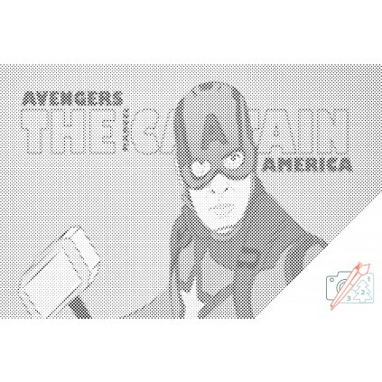 Punktmalerei - Captain America 1