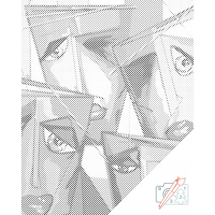 Punktmalerei - Abstrakte Gesichter