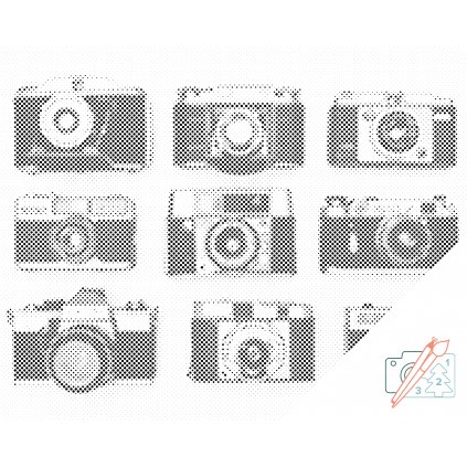 Punktmalerei - Alte Kameras
