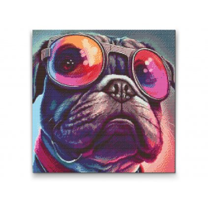 Diamond Painting - Hund mit stylischer Brille 2