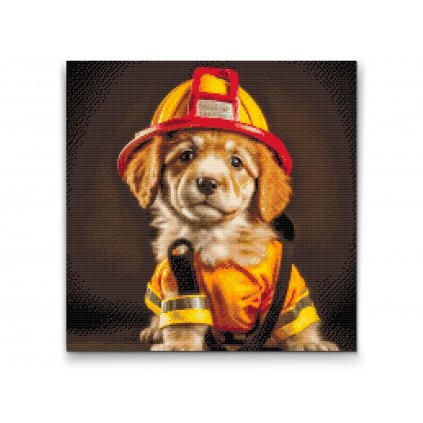 Diamond Painting - Feuerwehrmanns Hund