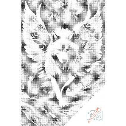Punktmalerei - Engelhafter Wolf