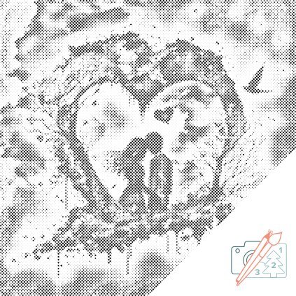 Punktmalerei - Romantik im Herzen