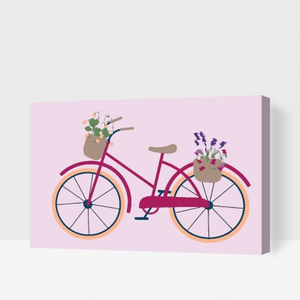 Malen nach Zahlen - Fahrrad mit Blumen
