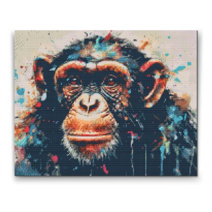 Diamond Painting - Affe mit buntem Hintergrund