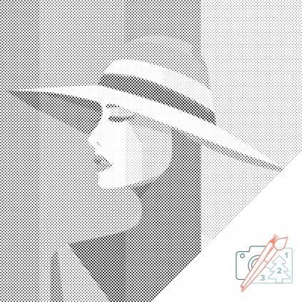 Punktmalerei - Dame mit Hut