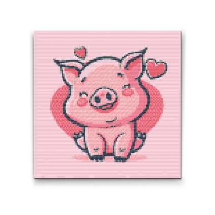 Diamond Painting - Niedliches Schweinchen