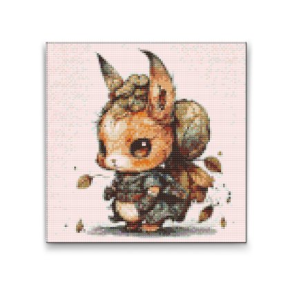 Diamond Painting - Hase mit Rucksack aus Blättern