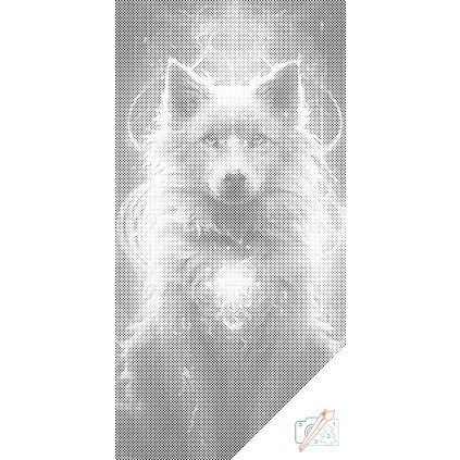 Punktmalerei - Magischer Wolf