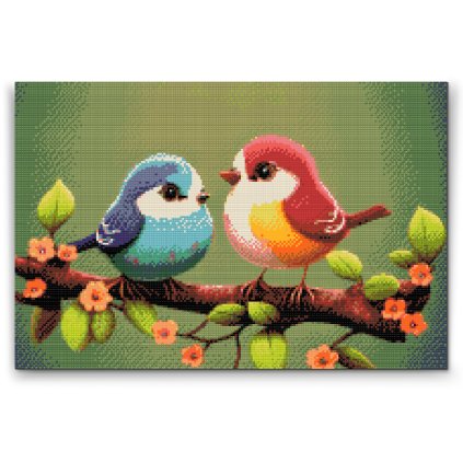 Diamond Painting - Niedliche Vögel