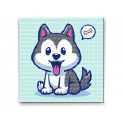 Diamond Painting - Ein kleiner Husky