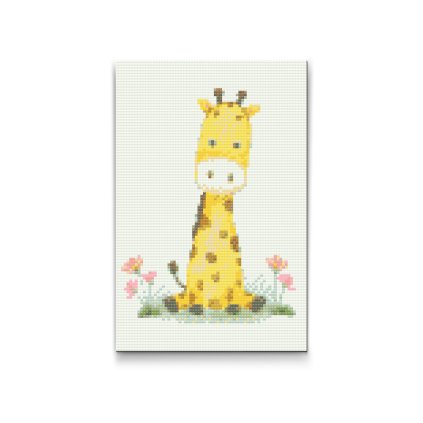 Diamond Painting - Giraffe mit Blumen