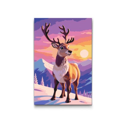 M2_Malen_nach_Zahlen_-_Hirsch_in_schneebedeckten_Bergen