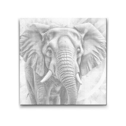 M2_Punktmalerei_-_Elefant_in_Türkis-_und_Orangetönen