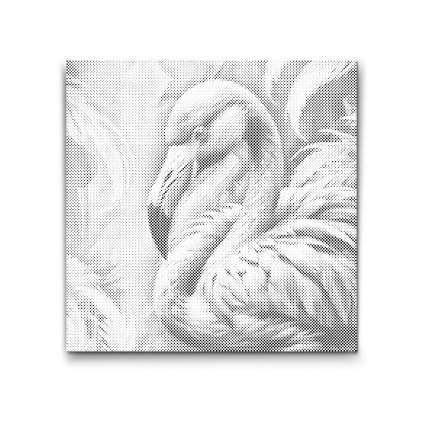M2_Punktmalerei_-_Flamingo_in_gedeckten_Grüntönen