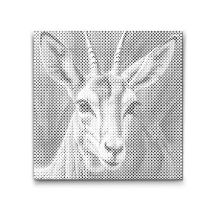 M2_Punktmalerei_-_Gazelle_in_Türkis-_und_Orangetönen