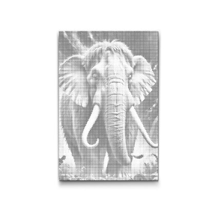 M2_Punktmalerei_-_Mammut_in_dunklen_Türkistönen