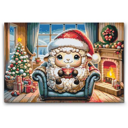 M2_Malen_nach_Zahlen_-_Weihnachtsschäfchen_und_eine_Tasse_Kaffee