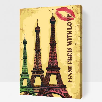 Malen nach Zahlen - Postkarte aus Paris