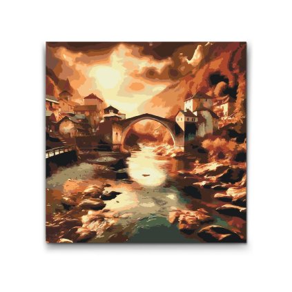 M2_Malen_nach_Zahlen_-_Brücke_in_der_Morgendämmerung