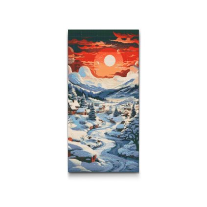 M2_Diamond_painting_-_Ein_Dorf_in_einer_verschneiten_Landschaft