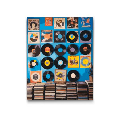 M2_Malen_nach_Zahlen_-_Vinyl-Schallplatten_an_der_Wand