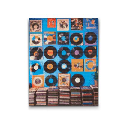 M2_Diamond_painting_-_Vinyl-Schallplatten_an_der_Wand