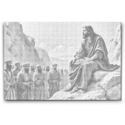 M2_Punktmalerei_-_Die_Predigt_Jesu_auf_dem_Berg