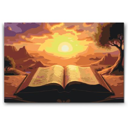 M2_Malen_nach_Zahlen_-_Bibel_beim_Sonnenuntergang