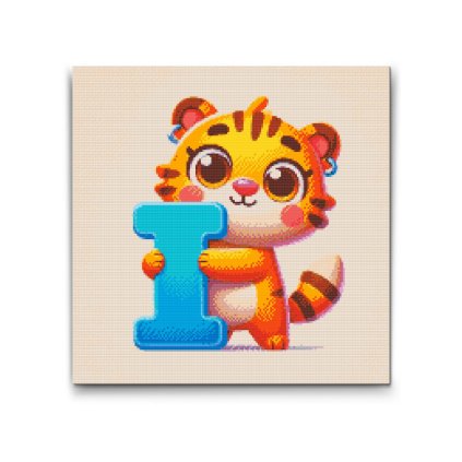 M2_Diamond_Painting_-_Buchstabe_I_–_Mit_einem_Tier