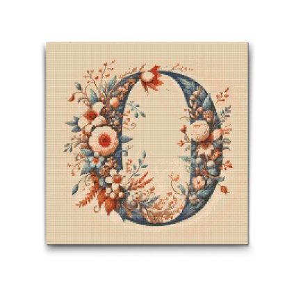 M2_Diamond_Painting_-_Buchstabe_O_-_Blumenmuster
