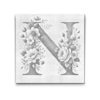 M2_Punktmalerei_-_Buchstabe_N_-_Blumenmuster