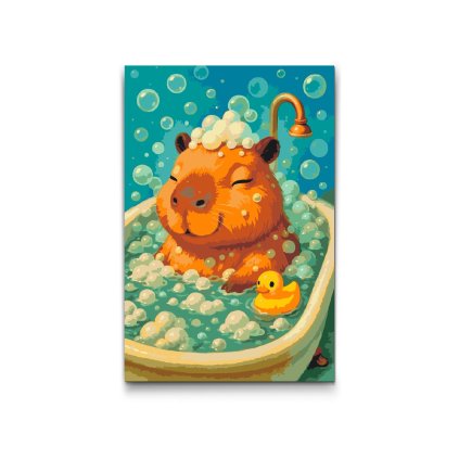Malen_nach_Zahlen_Capybara_in_der_Badewanne_M2