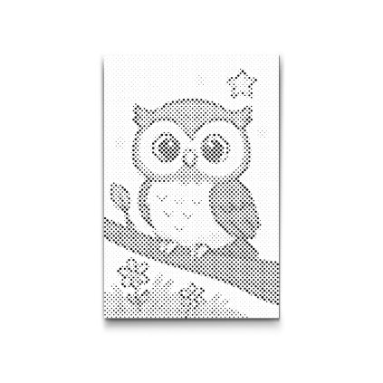 Punktmalerei_Eule_auf_dem_Ast_M2
