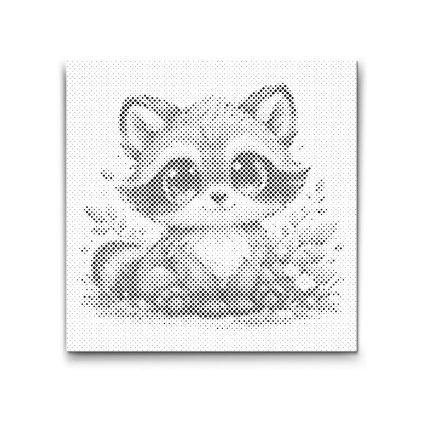 Punktmalerei_Waschbar_mit_grossen_Augen_M2