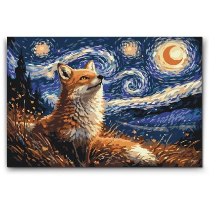Malen_nach_Zahlen_Vincent_Van_Gogh_-_Sternennacht_und_der_Fuchs_M2