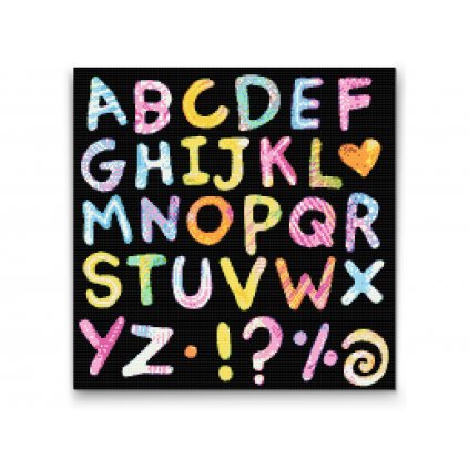 Diamond painting - Buntes Alphabet