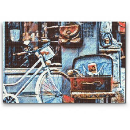 Diamond Painting - Fahrrad und Koffer voller Erinnerungen