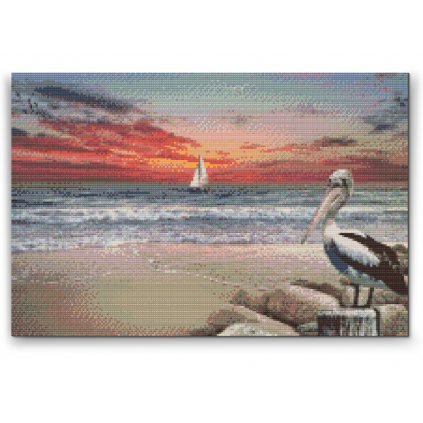 Diamond Painting - Pelikan und Boot