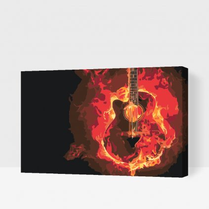 Malen nach Zahlen - Brennende Gitarre