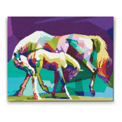 Diamond Painting - Farbige Pferde