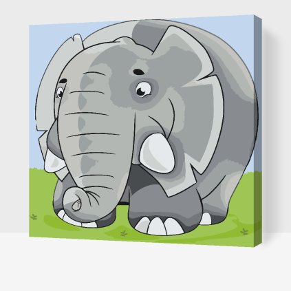 Malen nach Zahlen - Runder Elefant