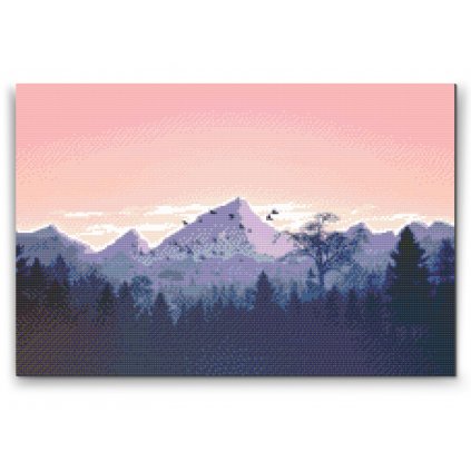 Diamond Painting - Berge bei Sonnenuntergang