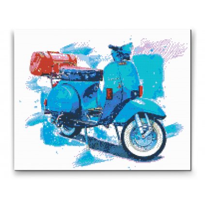 Diamond Painting - Blaue Vespa