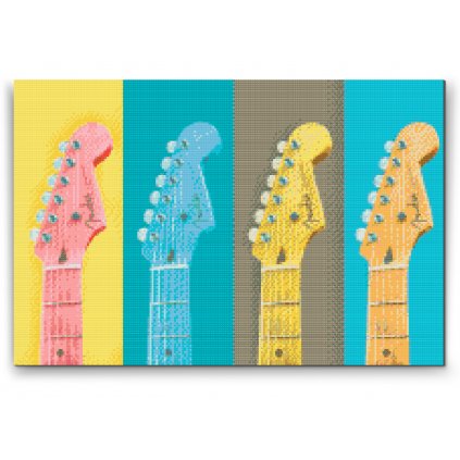 Diamond Painting - Farbige Gitarren